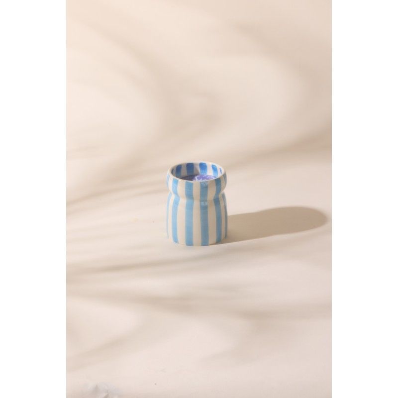 Cabana Striped Ceramic Candle | Lost At Sea