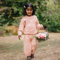 Embroidered Knit Flare Pant | Pearl