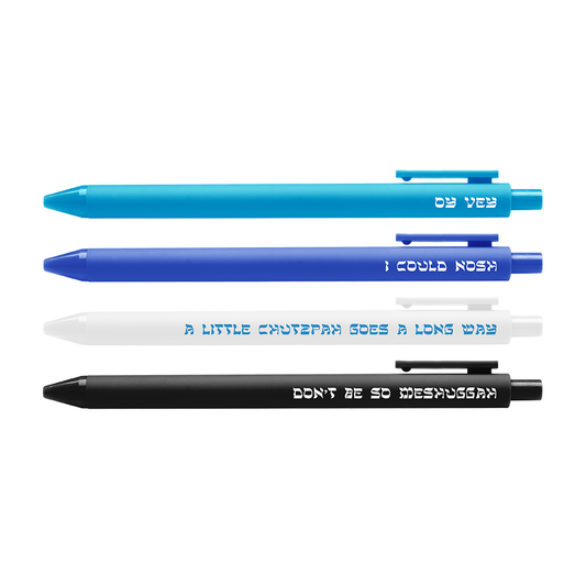 Yiddish Pen Set | 4x Black Gel Pens