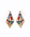 Beaded Kaleidoscope Kite Earrings | Red/Purple