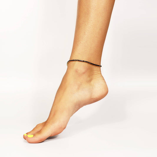Black Tennis Chain Bracelet | Gold