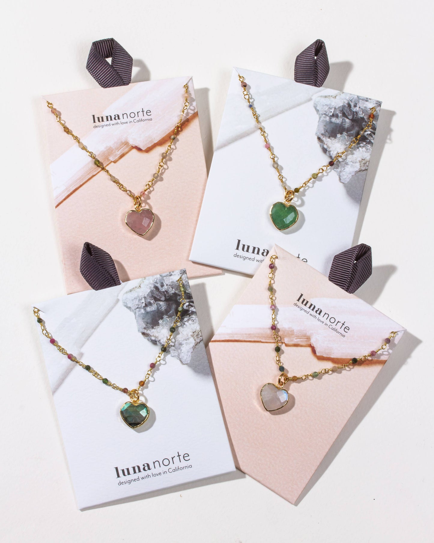 Heart Gemstone Necklace | various