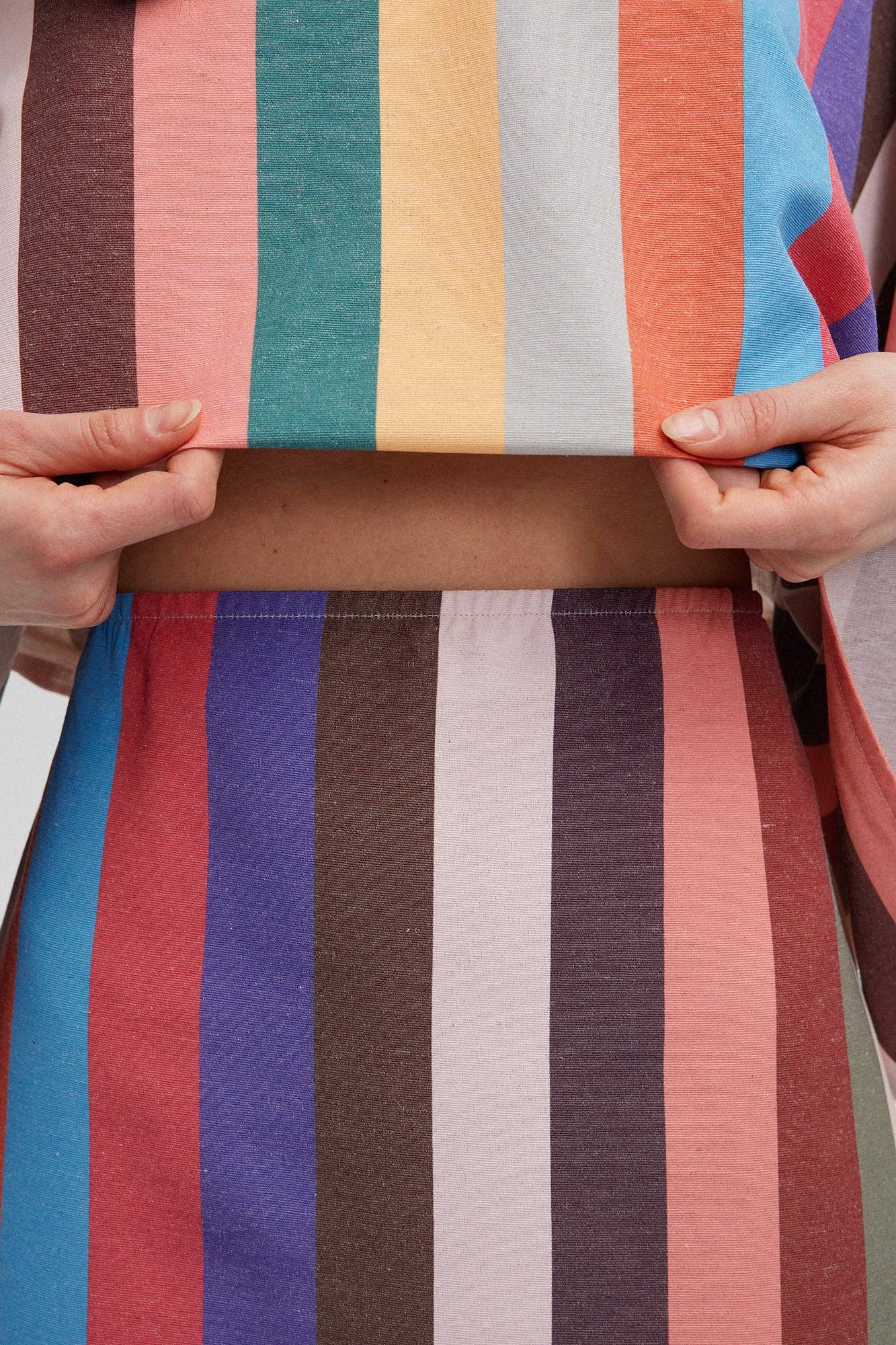 Striped Top and Skirt Set | Multi-Coloured