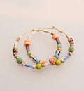 Large Pastel Beaded Hoops