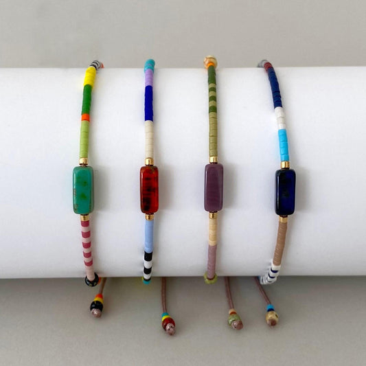 Multi Chunky Miyuki Bead Slider Bracelet | Various Colours