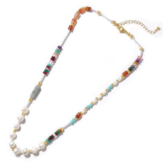 Multi Bead & Pearl Necklace | Various Colours