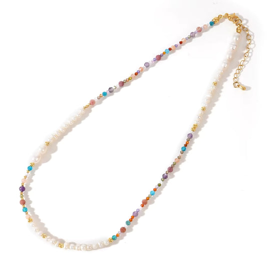 Multi Bead & Pearl Necklace | Various Colours