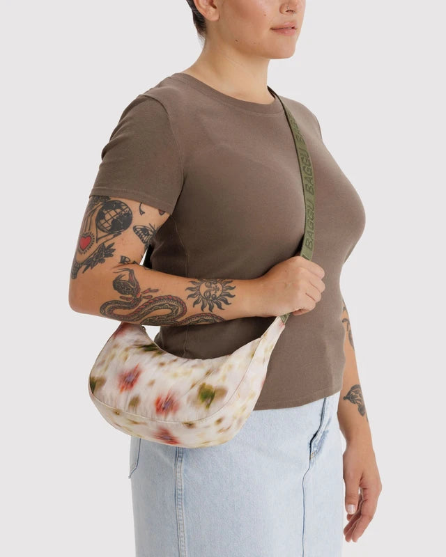 Small Crescent Bag | Abstract Floral