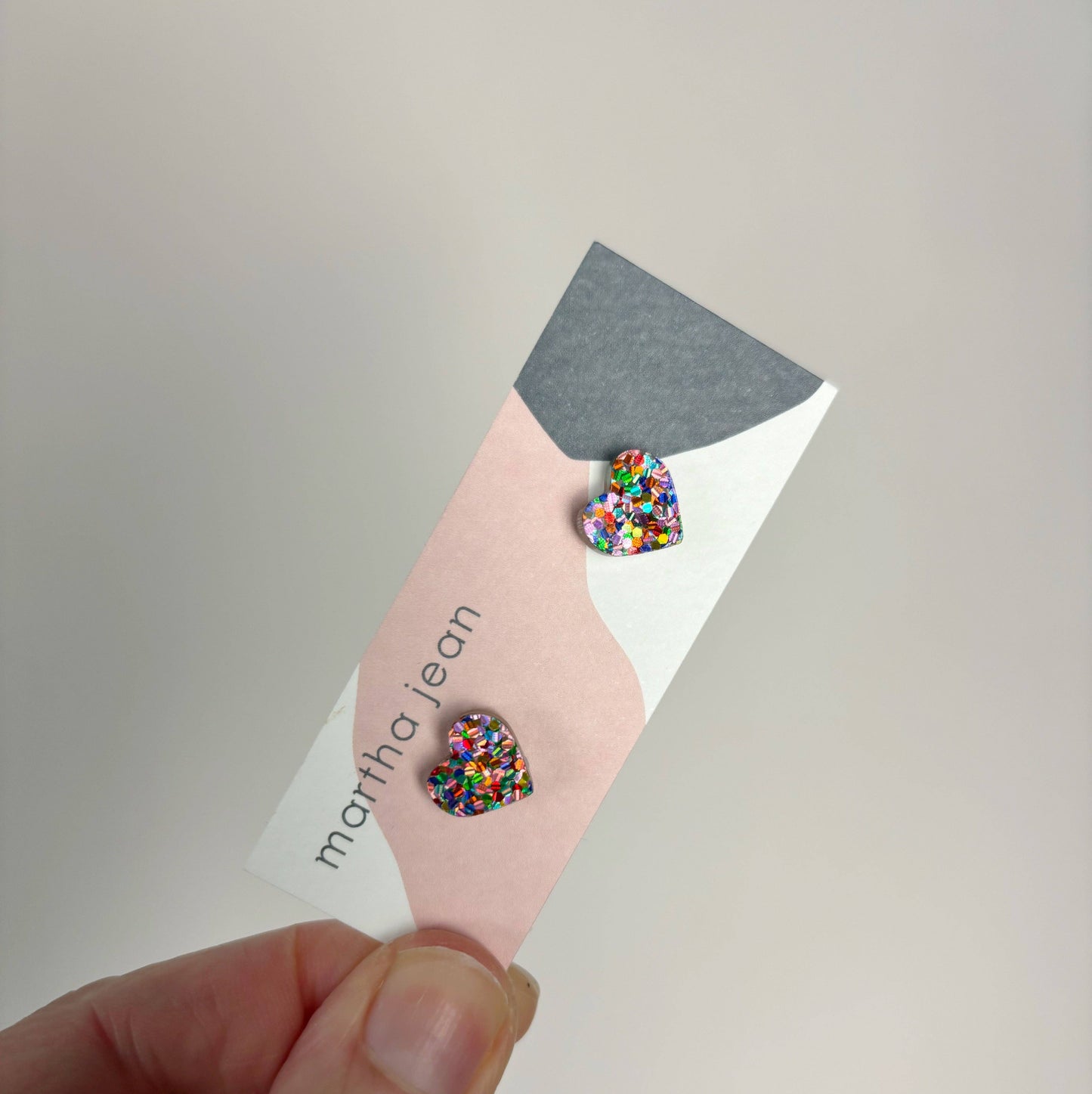 Heart Stud Earrings | Rainbow