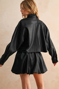 Vegan Leather Balloon Skirt