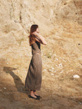 The Sab Skirt | Plaid Crinkle Midi Skirt