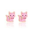 Pink Kitty | Stud Earrings