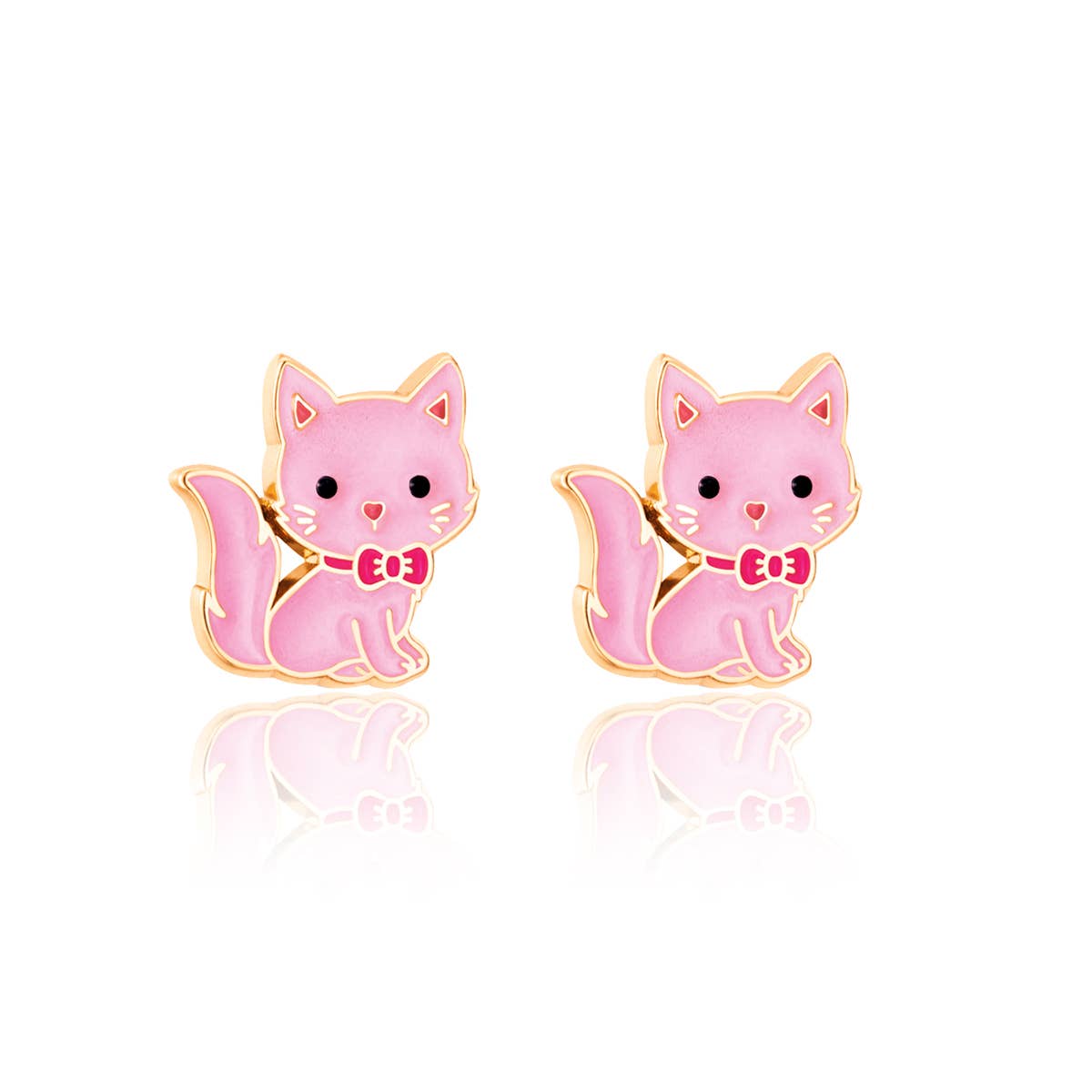 Pink Kitty | Stud Earrings