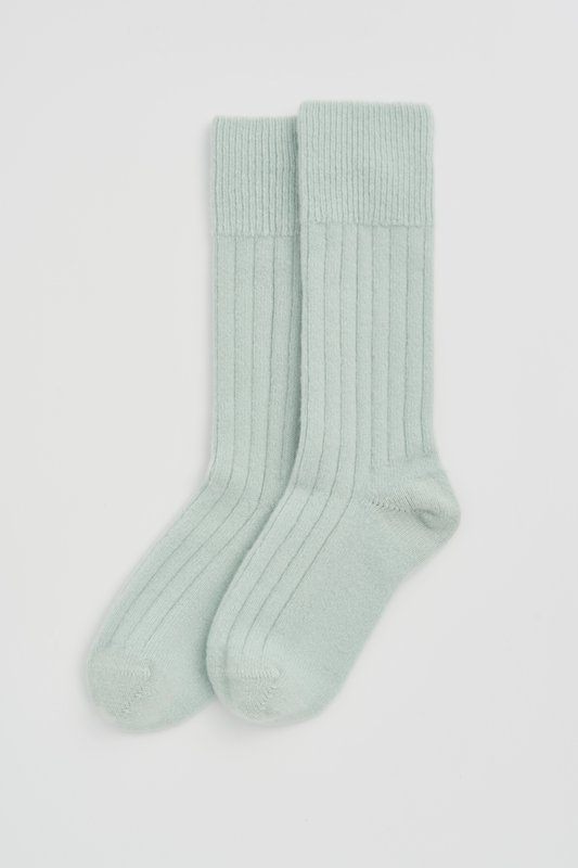Merino Bed Socks | Winter Mint