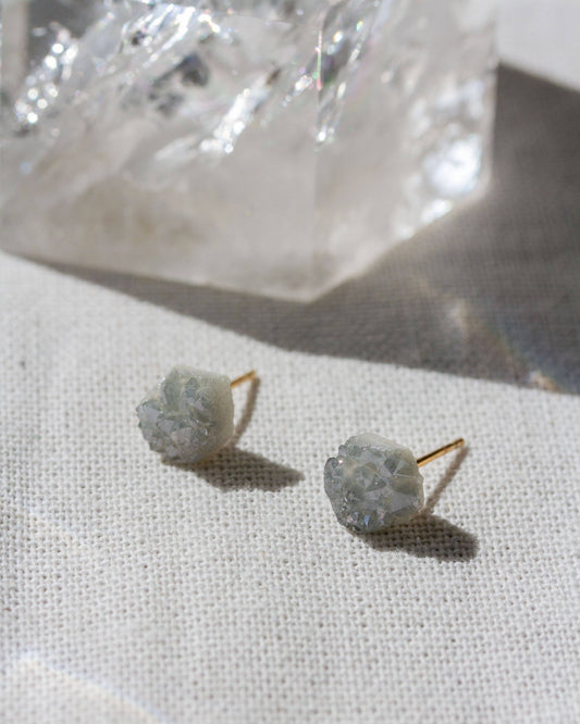 Stardust Druzy Studs | Light Blue