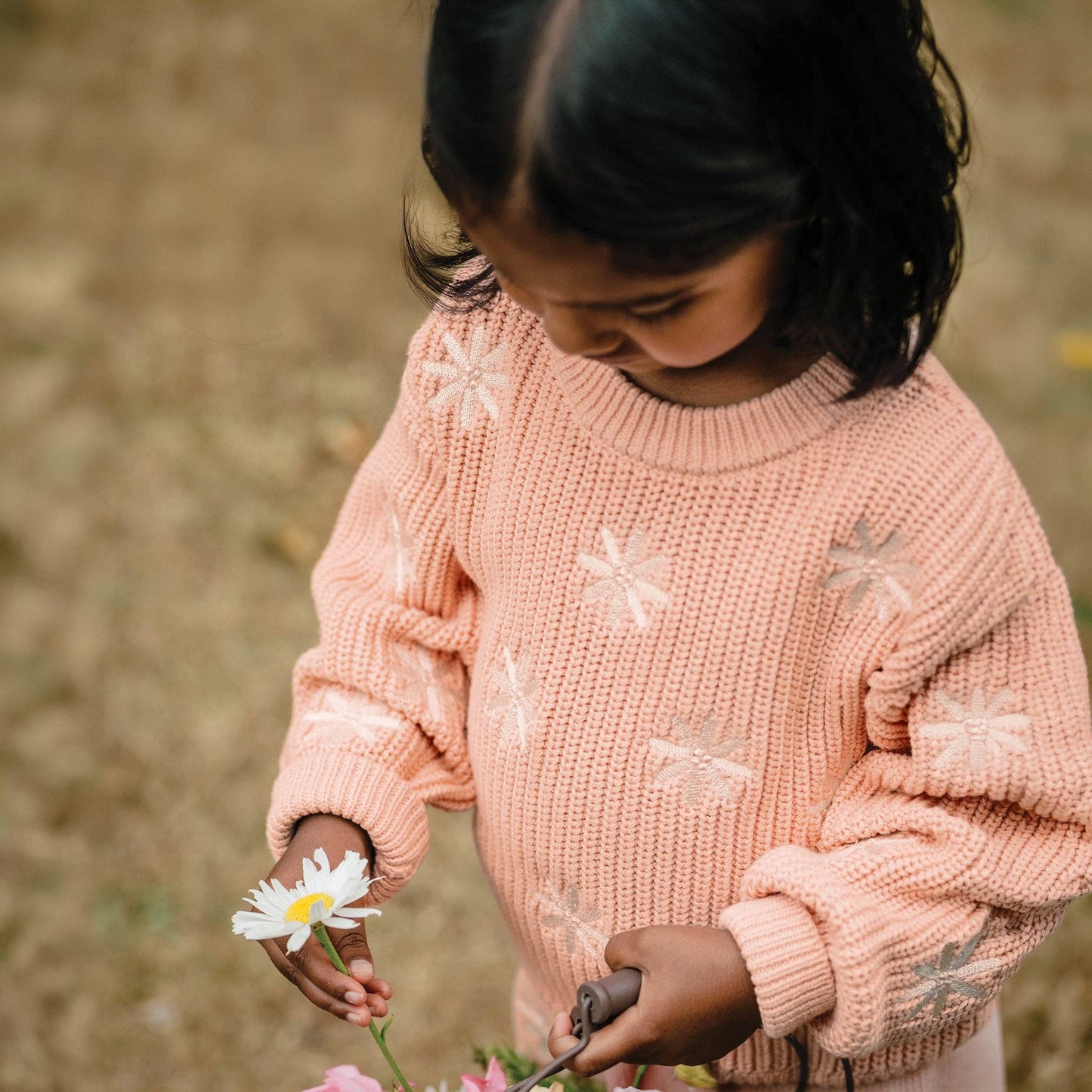 Embroidered Knit Jumper | Pearl