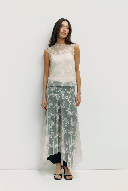 The Jennifer Skirt | Asymmetrical Lace Skirt