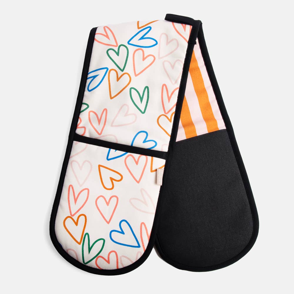 Multi Hearts | Double Oven Glove