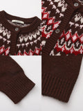 Fair Isle Knit Cardigan | 100% Wool