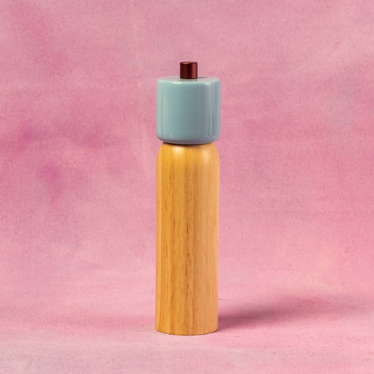 Salt & Pepper Grinder | Light Blue & Burgundy