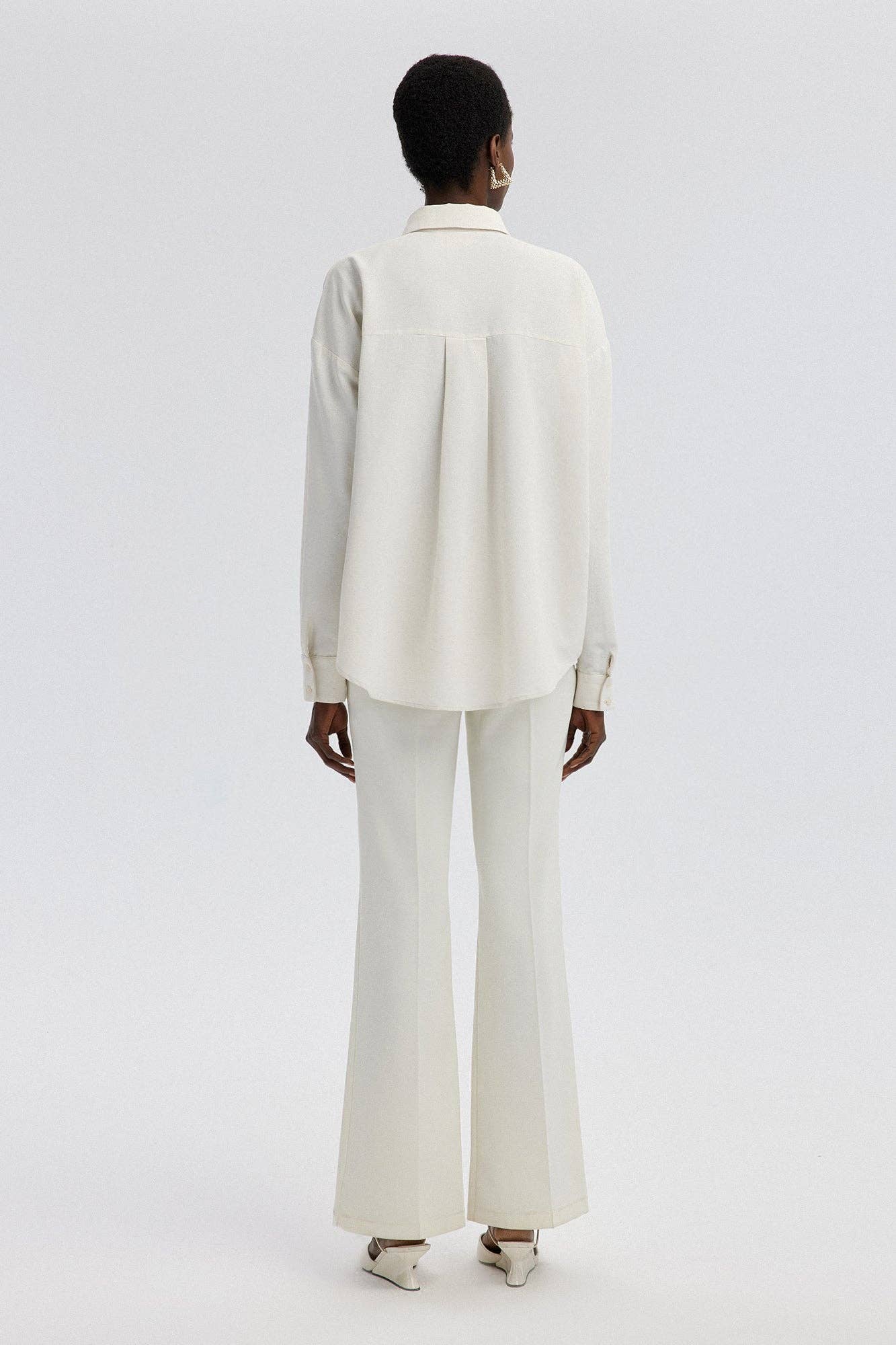 Linen Shirt with Embroidery | Cream