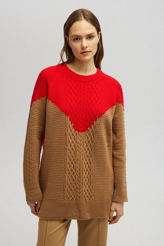 Colour Block Jacquard Knit Jumper