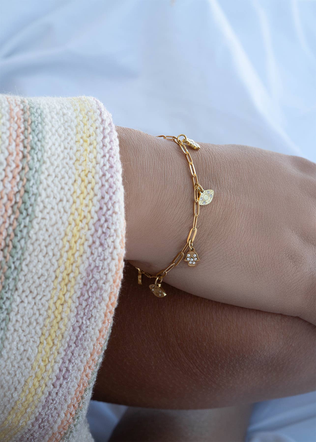 Hamsa & Evil Eye Charm Bracelet | more colours avail