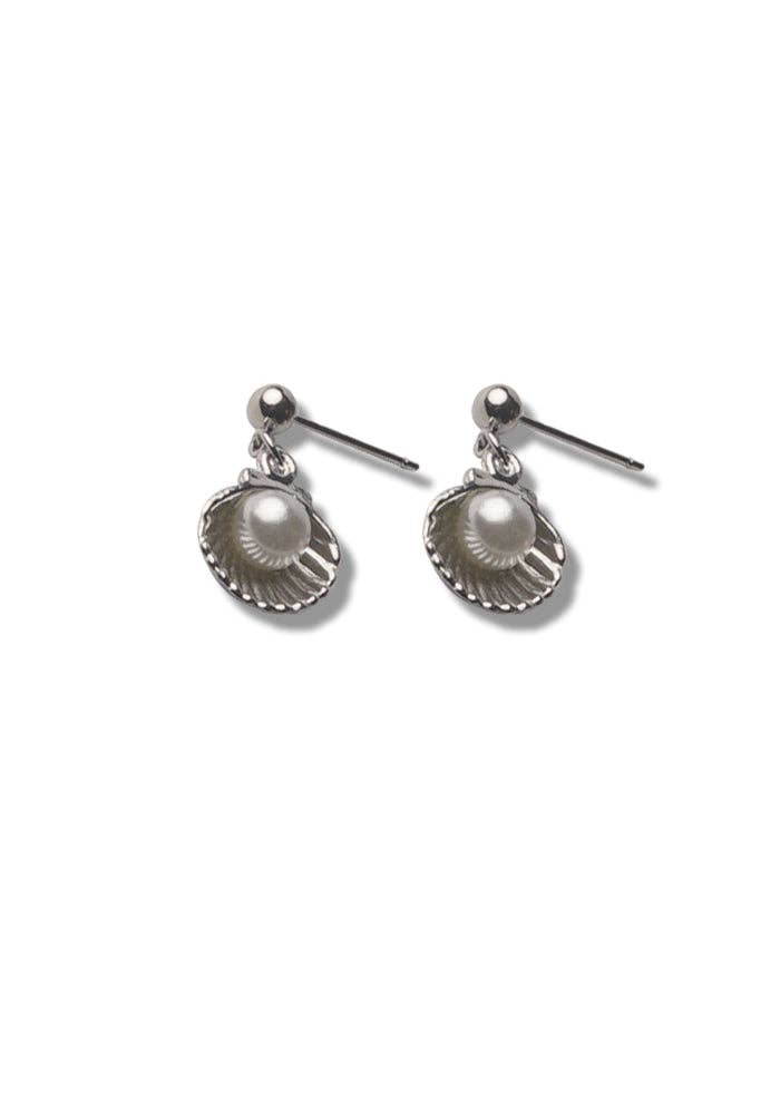 Mini Clam Drop Earrings