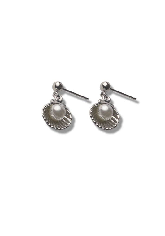 Mini Clam Drop Earrings