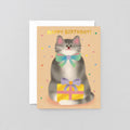 Cat & Bow Tie Birthday Kids Greeting Card