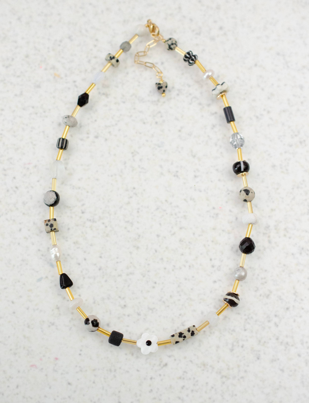 Beaded Necklace | Black and White