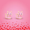 Pink Kitty | Stud Earrings