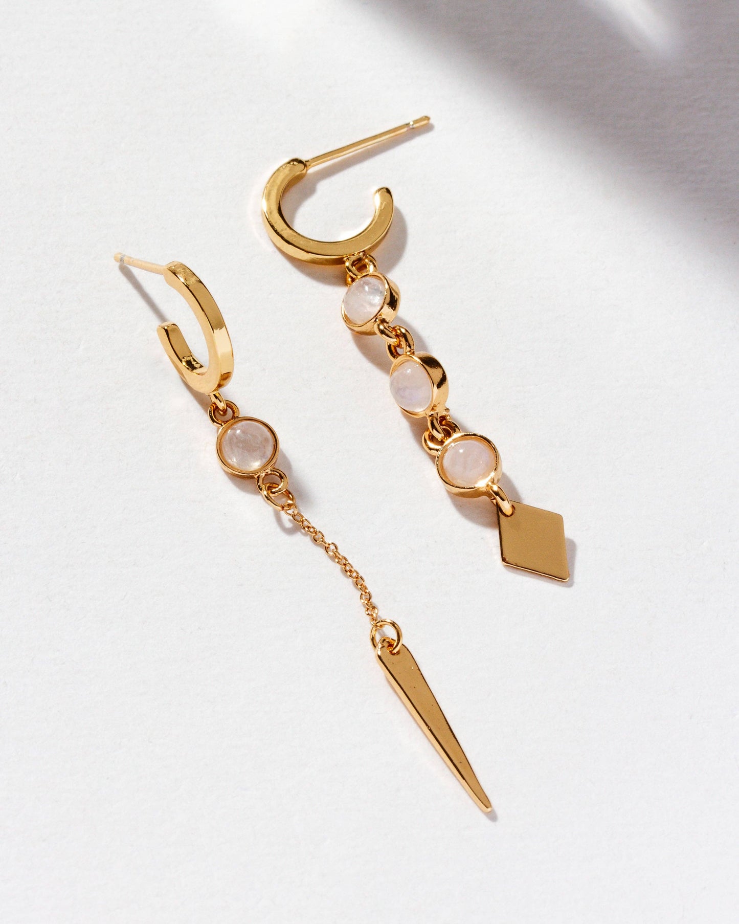 Diamond Dusk Earrings | Moonstone