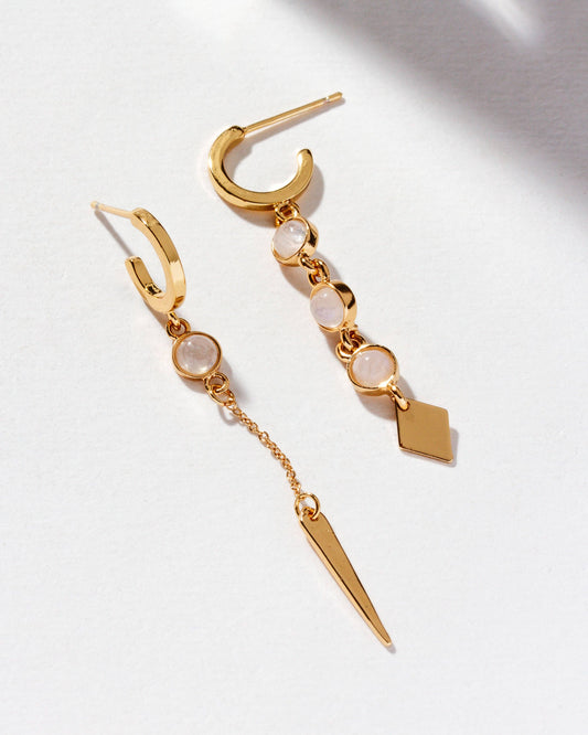 Diamond Dusk Earrings | Moonstone