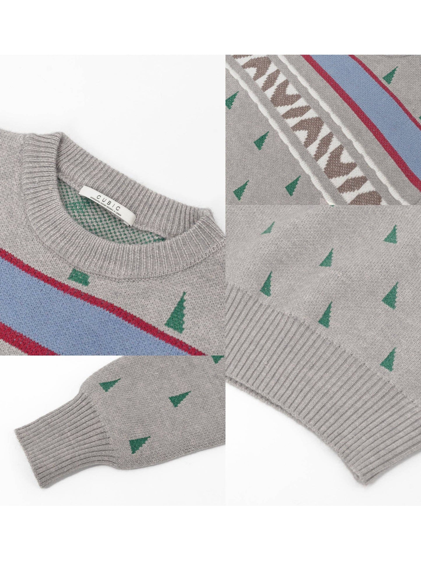 Geometric Patterned Jacquard Knit Sweater
