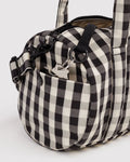 Nylon Duffle Bag | Black and Cream Gingham
