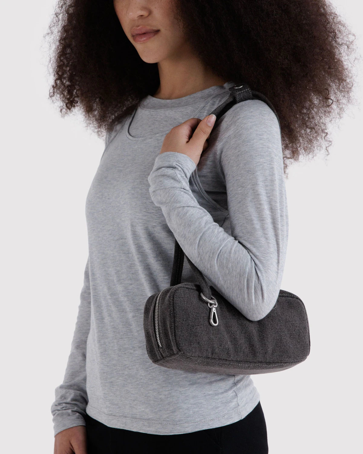 Small Denim Bowler Bag