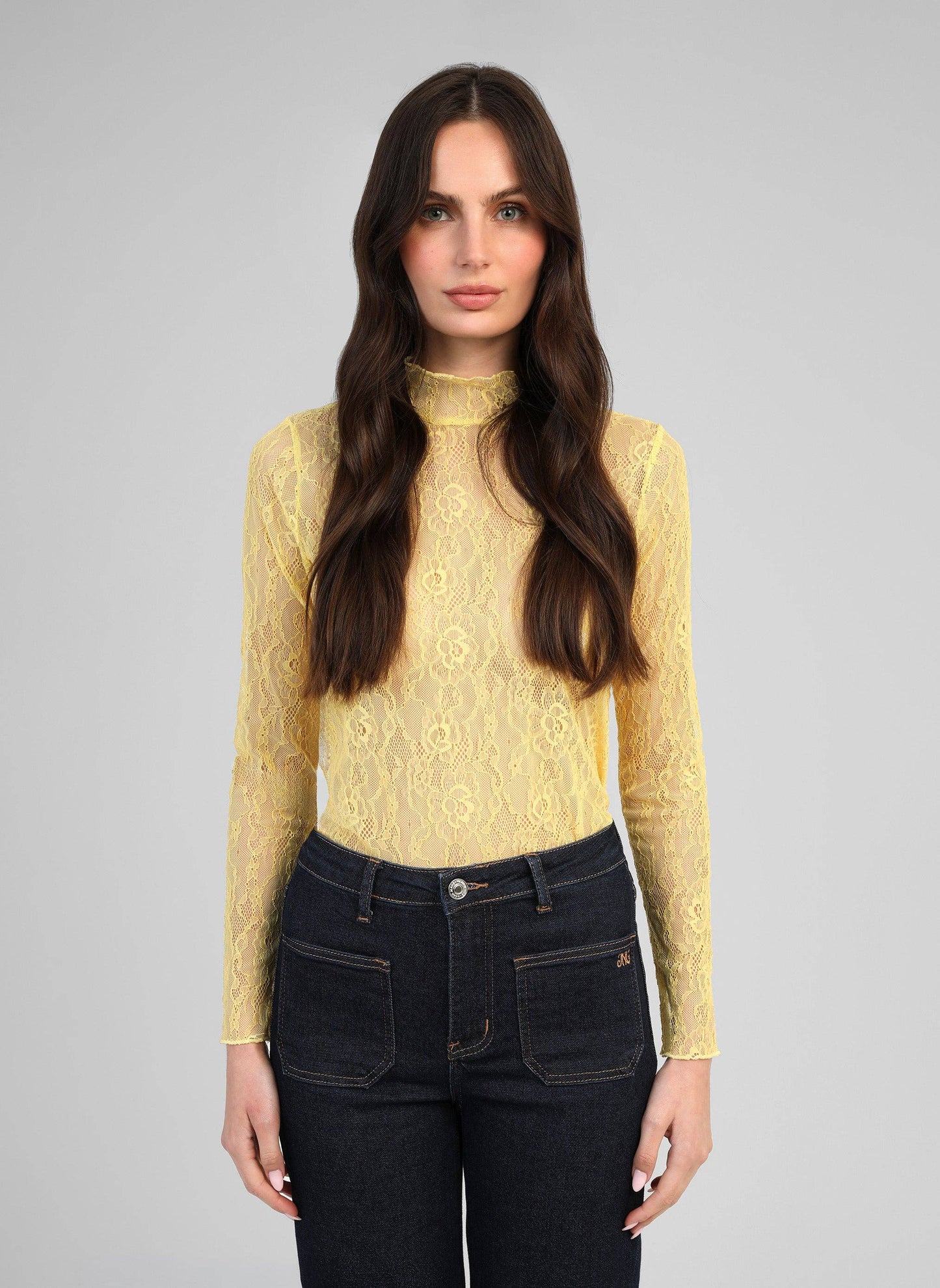 Alibany Lace Shirt | Yellow