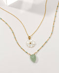 Blooming Layered Necklace Set | Green Aventurine