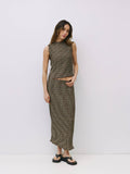 The Sab Skirt | Plaid Crinkle Midi Skirt