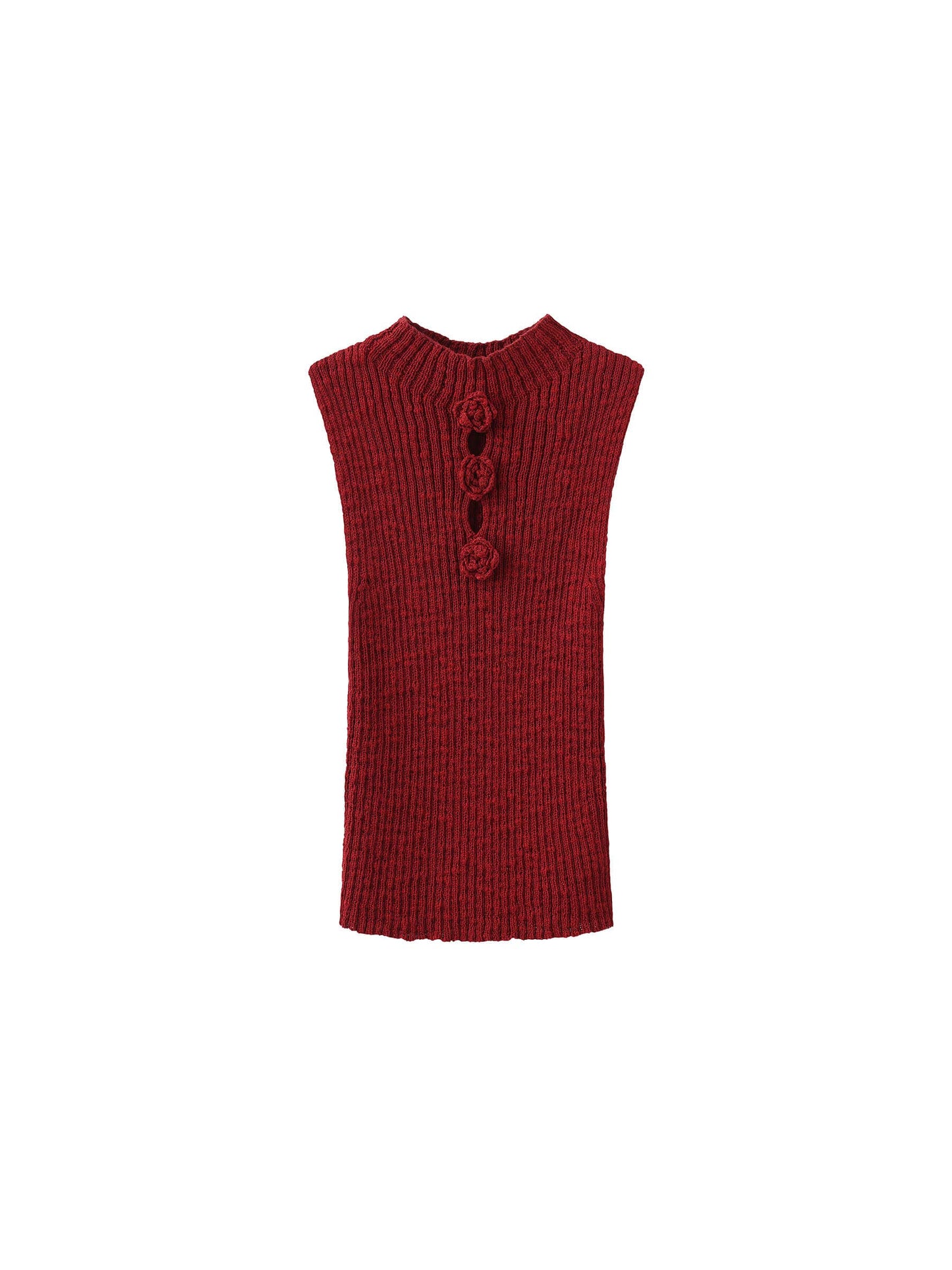 Flower Sleeveless Knit Top