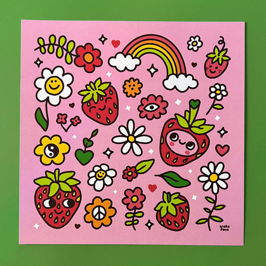 Strawbebby Print