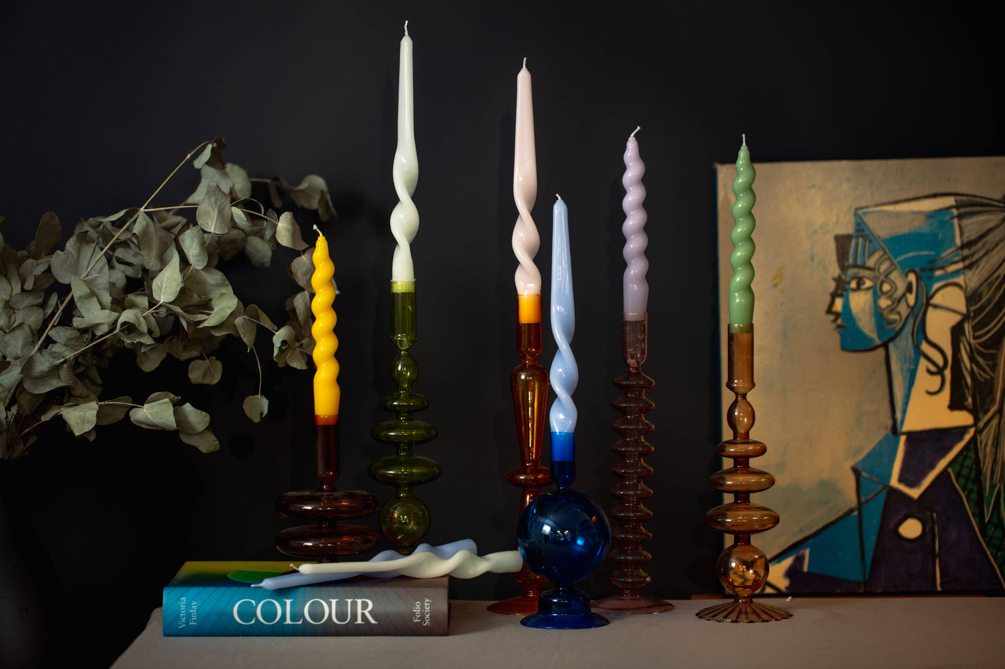 Spiral Taper Candles | Sage - 3 Pack