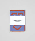 Faces Blue/Brown | Cotton Tea Towel