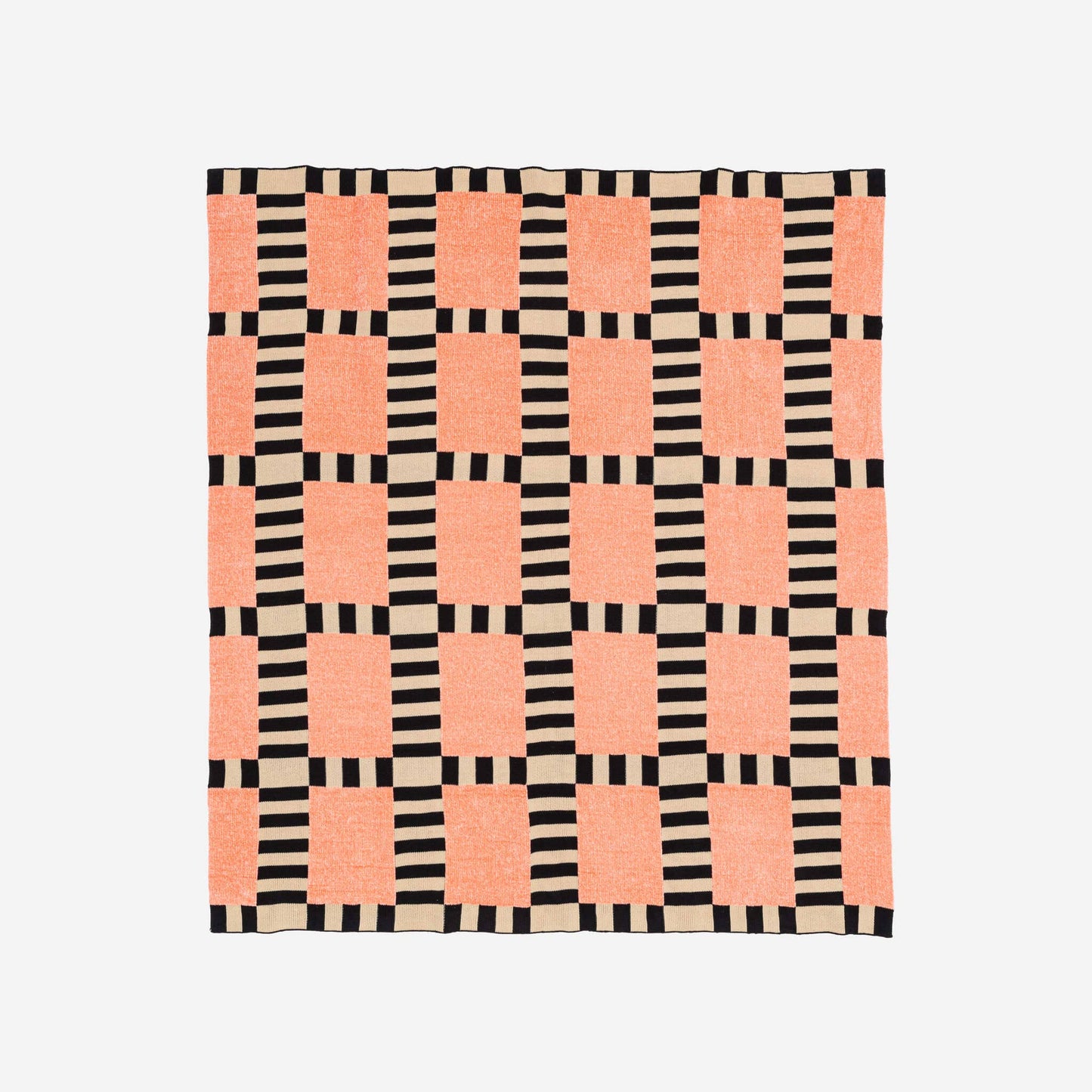 Tile Patch Chenille Throw | Peach