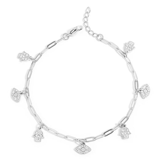 Hamsa & Evil Eye Charm Bracelet | more colours avail