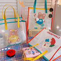 Cute Jelly Tote Bag | Bear & Bunny Print