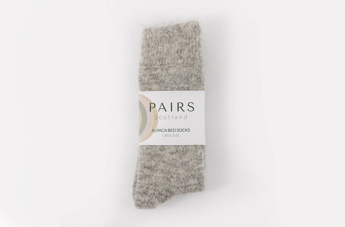 Ultra Soft Alpaca Bed Socks | Undyed Grey