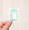 Zodiac Signs, Nutritional Facts, Vinyl Sticker