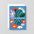 Happy Birthday Floral Embossed Greeting Card